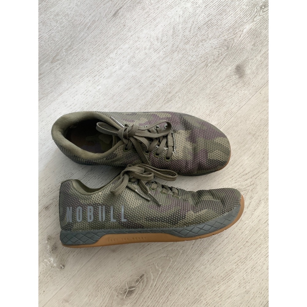 NOBULL Camo Trainer Green Brown Camouflage SuperFabric Training Shoes Womens 8.5